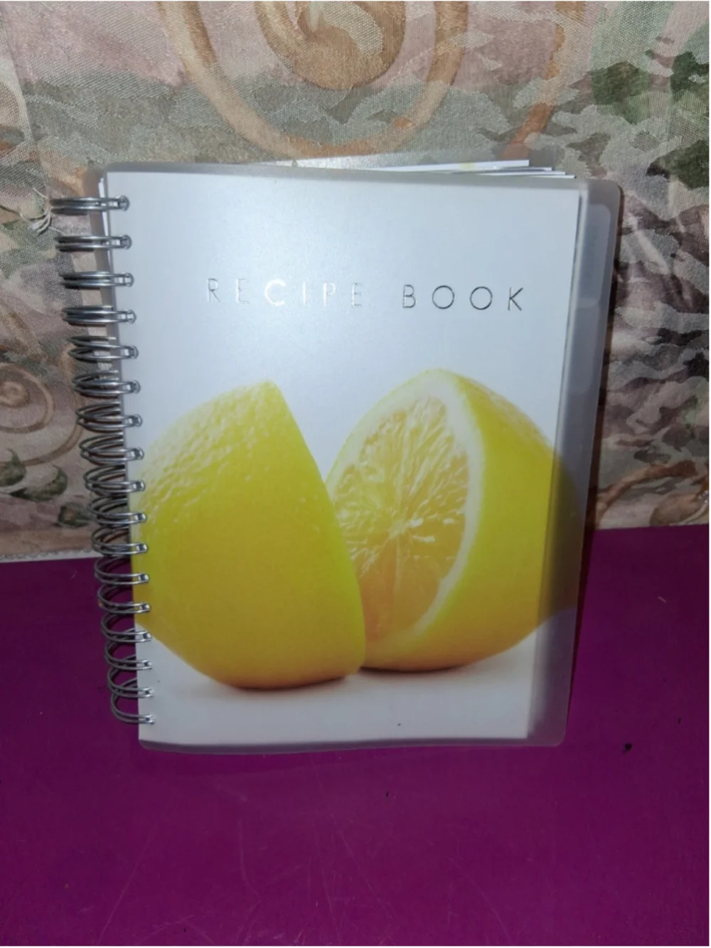Papirløse Spiral Bound Recipe Book Lemon Cover Tabbed Blank Lined Pages
